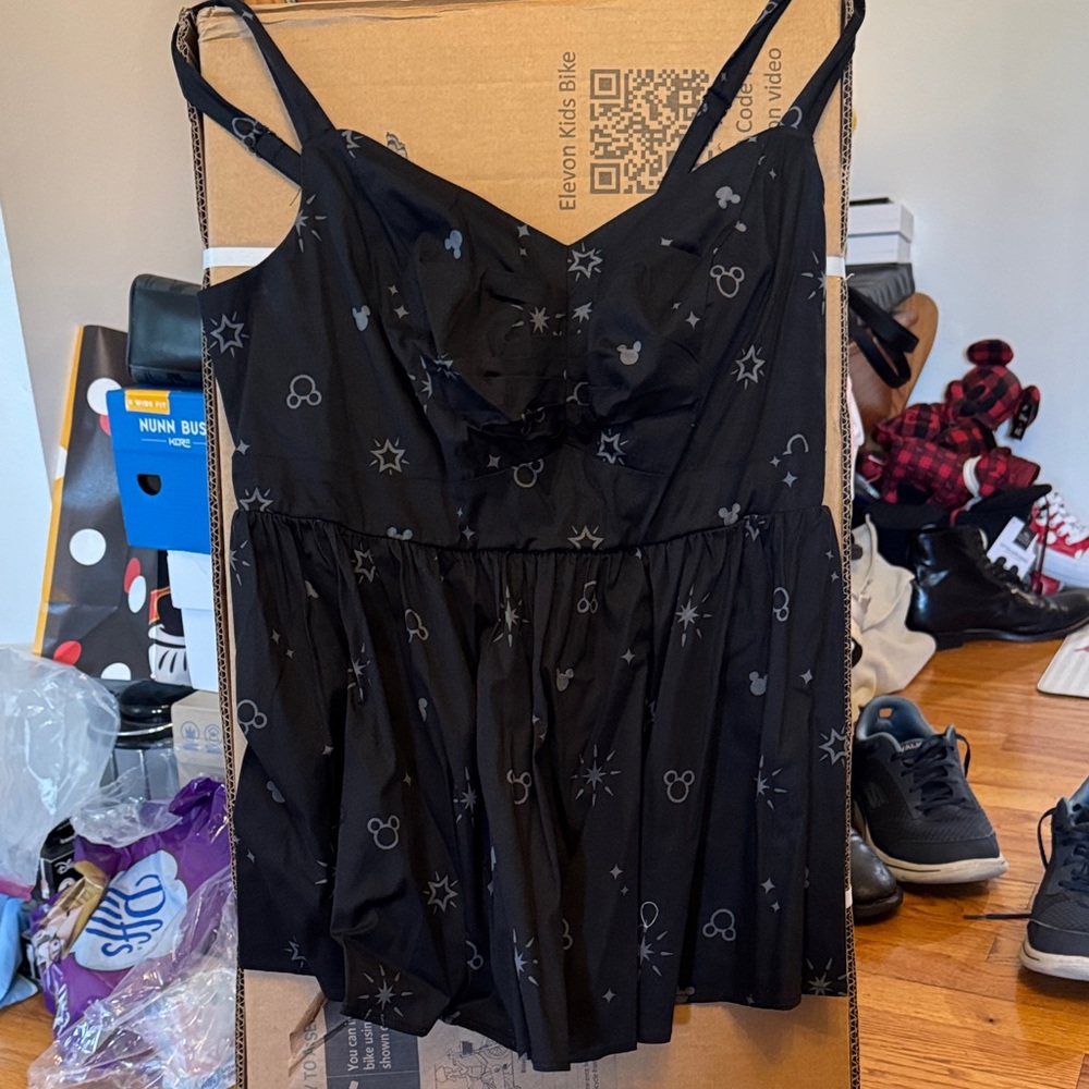 Black Mickey Mouse peplum top